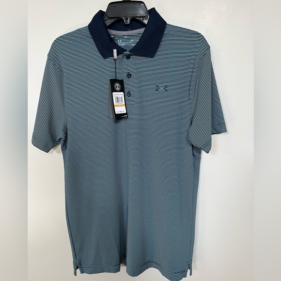🔥Under Armour Men's Stripe Performance Polo 1321344 448 SIZE SMALL NWT $60.00 - Picture 4 of 16